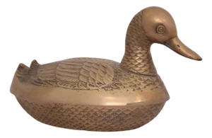 Midcentury 10" Brass Duck Box