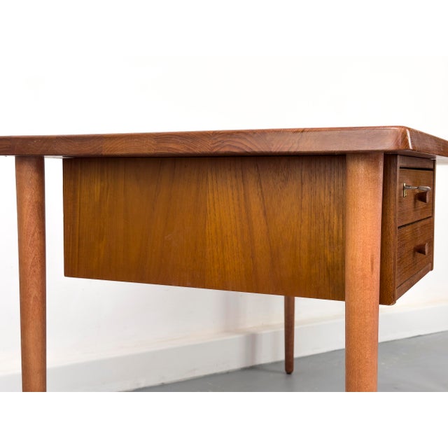 Vintage Teak Desk with Drawers, 1960s For Sale - Image 15 of 18