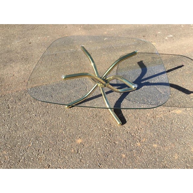 Hollywood Regency 1970s Hollywood Regency Brass Plated Jax Center Coffee Table For Sale - Image 3 of 10