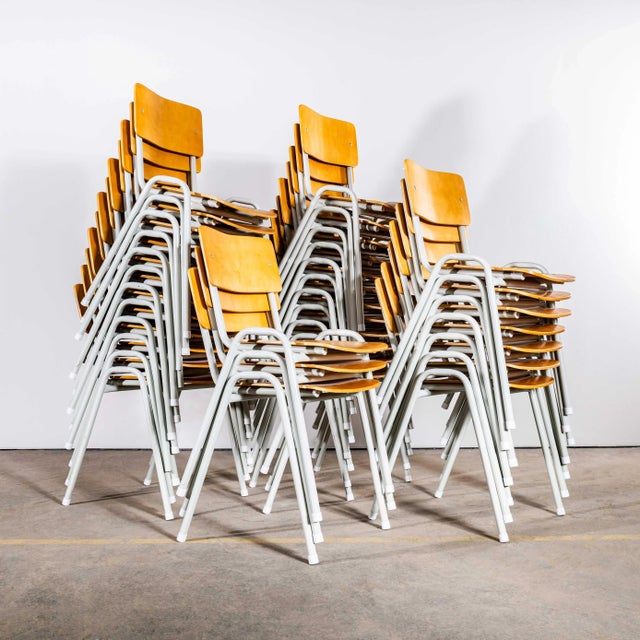 Wood University Stacking Dining Chairs, 1970s, Set of 4 For Sale - Image 7 of 9
