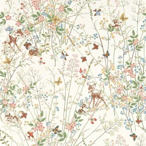 Sanderson Bambi Wallpaper in Sugared Almonds - a Sample