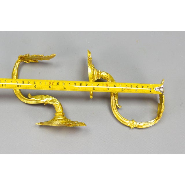 French Louis XIV Style Gilt Bronze Curtain Tiebacks or Curtain Holders, 1920s, Set of 2 For Sale - Image 13 of 17