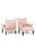 Set of French Armchairs in Pink Stripe Linen For Sale - Image 4 of 11