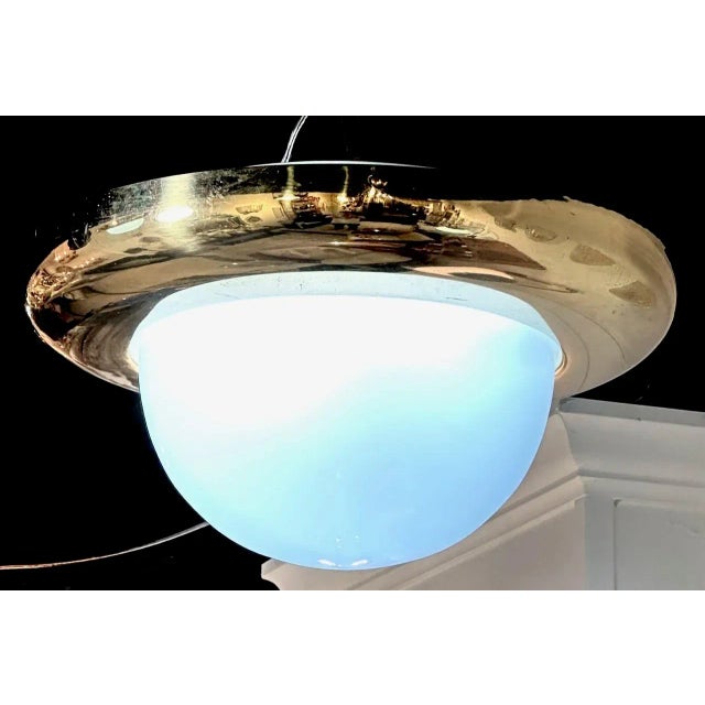 1960s Murano Glass and Brass Dome Light For Sale - Image 5 of 5