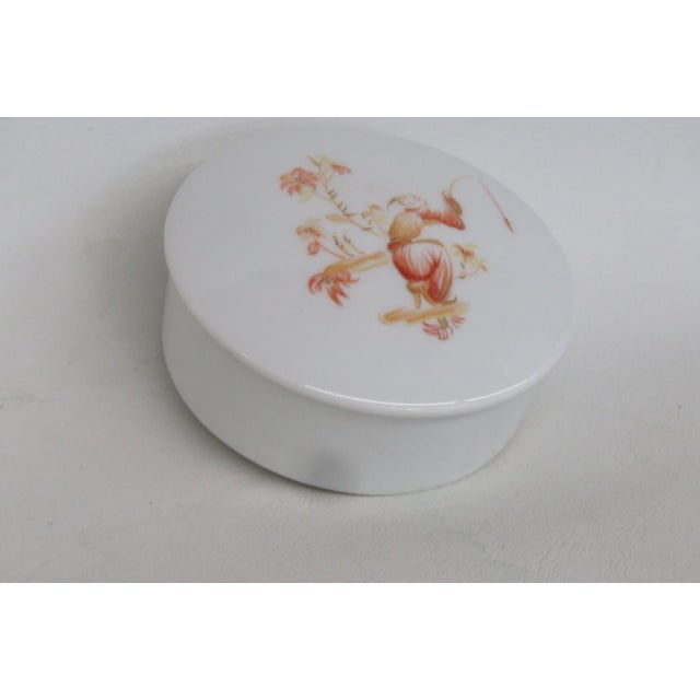 Giraud Limoges France Chinoiserie Trinket Box Porcelain Vanity Container 4855b For Sale - Image 11 of 15