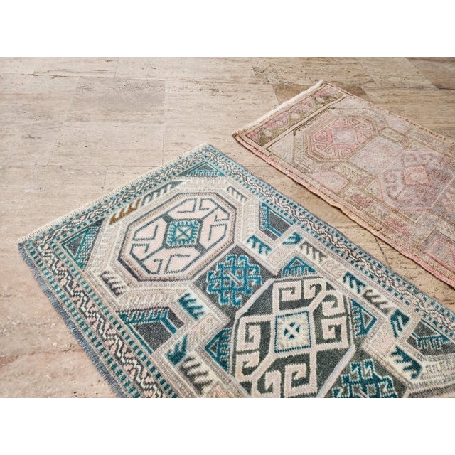 1980s Petite Turkish Hand-Knotted Wool Rugs - a Pair For Sale - Image 4 of 8