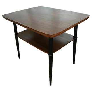Art Deco Walnut Coffee Table with Shelf, 1970s For Sale