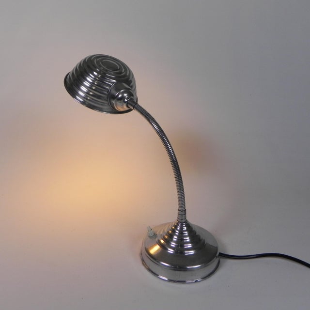 Aluminum Desk Lamp with Bending Rod, 1950s For Sale - Image 3 of 16