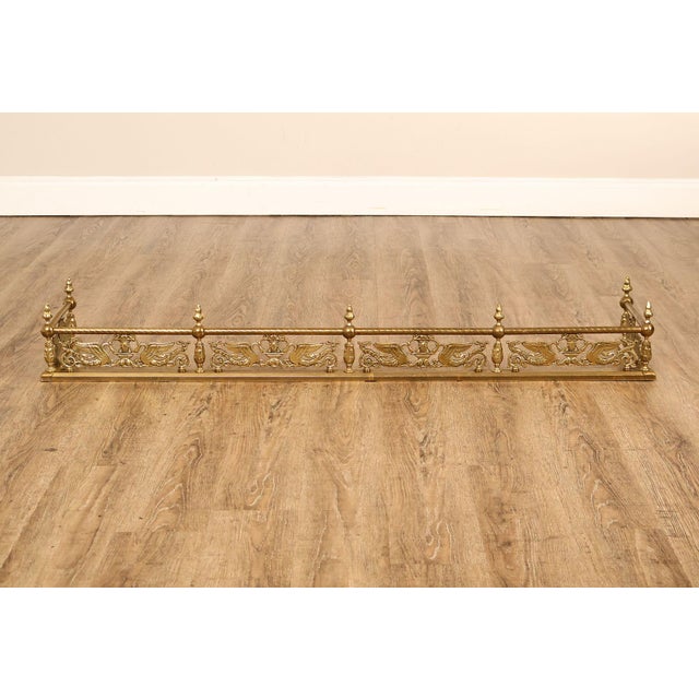 Neoclassical Style Brass Fireplace Fender For Sale - Image 14 of 18
