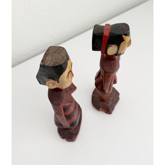 Vintage Wood Figures, Kutu Island, Micronesia - A Pair For Sale - Image 9 of 10