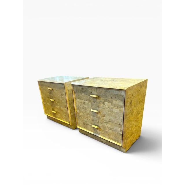 Maitland - Smith 1970s Maitland-Smith Tessellated Stone Nightstands (A Pair) For Sale - Image 4 of 13