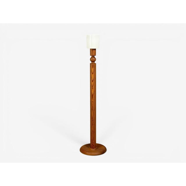 Mid-Century Modern Uno & Östen Kristiansson, Floor Lamp, Pine, Plastic, Sweden, 1970s For Sale - Image 3 of 10