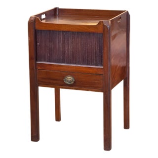 19th Century George III Mahogany Bedside Commode With Tambour Door For Sale