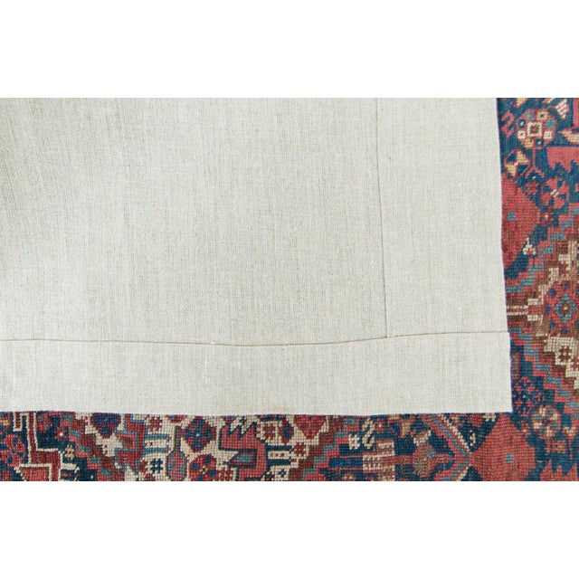 1900s Antique Rug Diamond Medallion Hand Knotted Distressed Wool on Linen Area Rug - 5’5” X 8’4” For Sale - Image 9 of 10