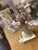 Shell-Encrusted Bust in Farrow & Ball “Blue Gray” With Candle Holders For Sale - Image 12 of 12