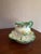 English Vintage Scalloped Porcelain Creamer With Saucer Set For Sale - Image 3 of 9