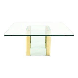 Mid Century Brass and Glass Coffee Table by Leon Rosen for Pace For Sale