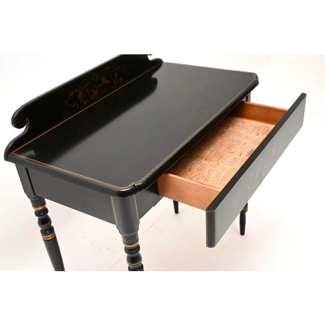 Antique Hitchcock Vanity Desk with Chair and Mirror, 1950, Set of 3 For Sale - Image 6 of 11