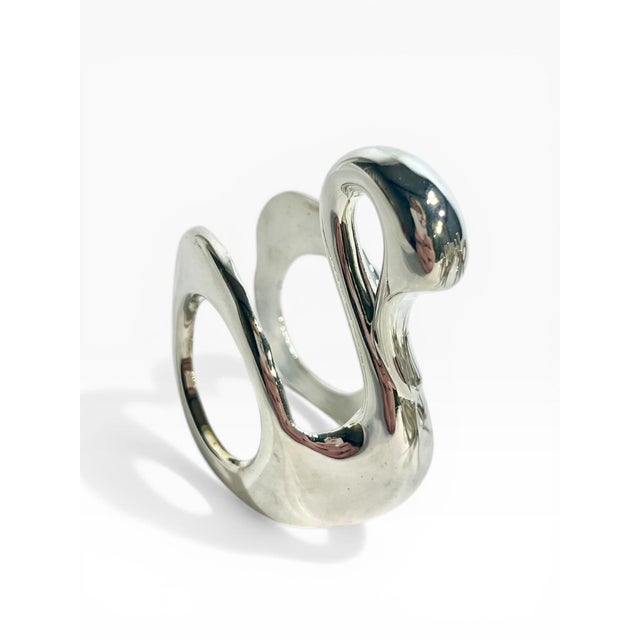 Vintage Set of 12 Silver Plate Swan Napkin Rings For Sale - Image 4 of 8