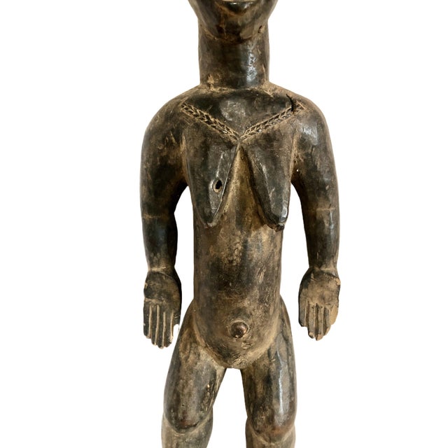 African African Hand-Carved Wooden Female Figure For Sale - Image 3 of 13