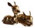 Solid Brass Baby Deer Figurines on Base For Sale