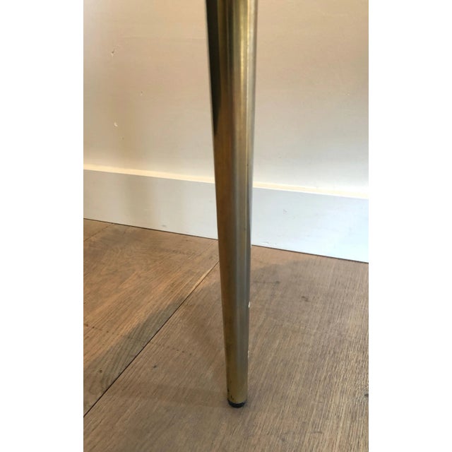 Wood 1940s Neoclassical Style French Mahogany, Brass and Gilt Gueridon Table For Sale - Image 7 of 13