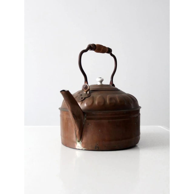 Farmhouse Antique Copper Tea Kettle For Sale - Image 3 of 13