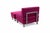 Modern Slipper Lounge Chair With Ottoman in Magenta Velvet Upholstery – Late 20th Century For Sale - Image 4 of 9