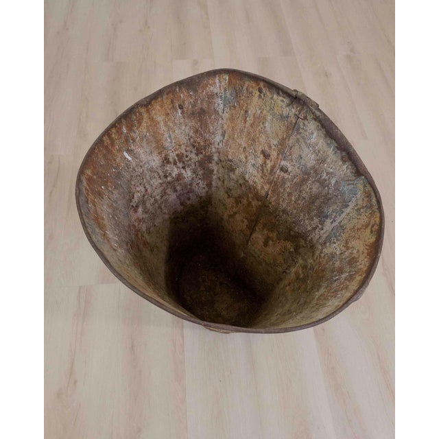French Painted Grape-Picking Hod, Iron, Circa 1900, Rustic Decor For Sale - Image 4 of 9