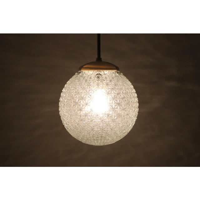Mid-Century Glass Pendant Lamp, 1960s For Sale - Image 4 of 9