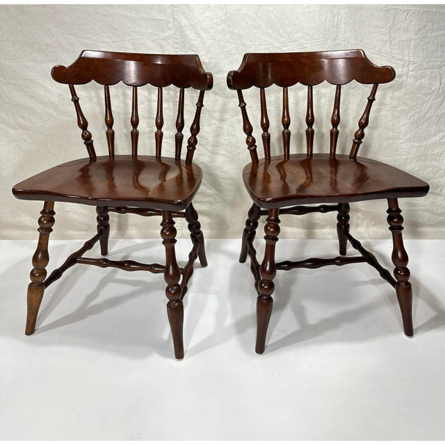 Rare 1940’s -50’s American Colonial Revival Scallop Back Windsor Chairs Unique Scalloped Back Rest makes this Fabulous...