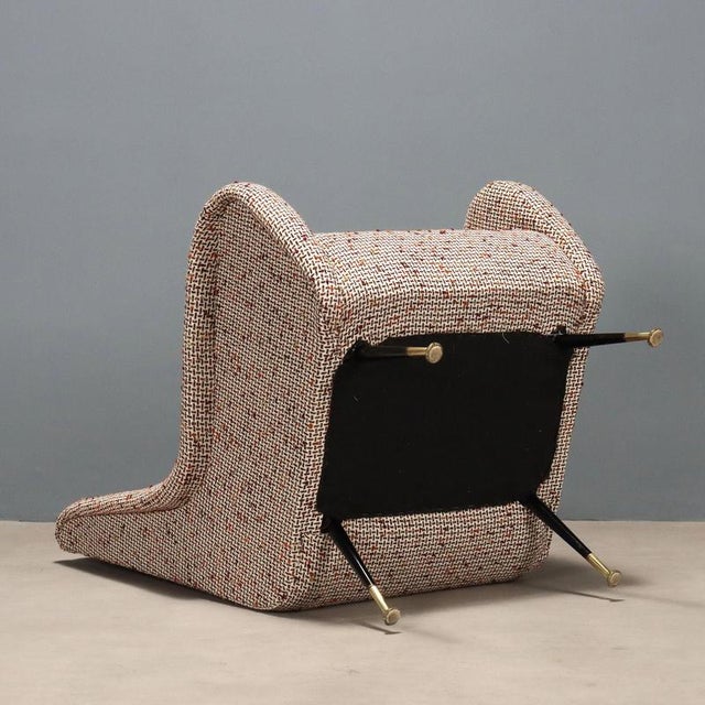 Beige Vintage Armchair in Metal and Fabric, 1960s For Sale - Image 8 of 9