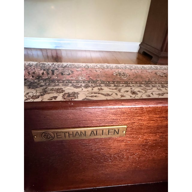 Vintage Ethan Allen Townhouse Collection Morley Mahogany & Burl Coffee Table For Sale In New York - Image 6 of 9
