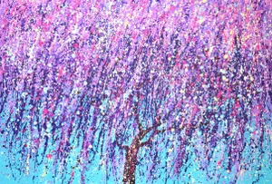 Blooming Purple Tree.Original Contemporary Painting