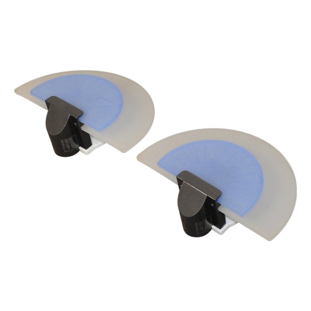Blue Diva Wall Lights from Arteluce, Italy, 1980s, Set of 2 For Sale