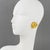 Contemporary Carven Gilt Metal Clip Earrings Carved Sun For Sale - Image 3 of 7