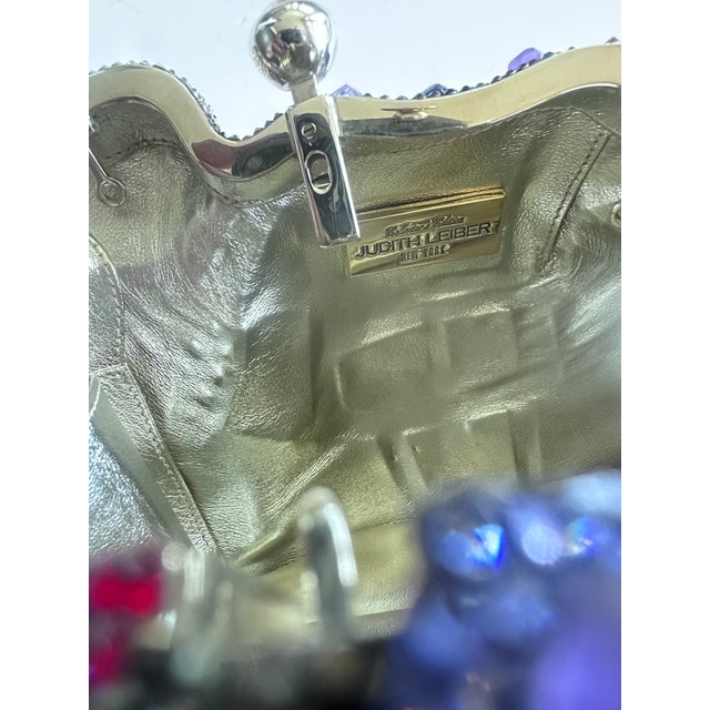 2009 Judith Leiber Camel Gemstone Amethyst Crystal Evening Bag Clutch Shoulder Animal Minaudiere For Sale - Image 9 of 9