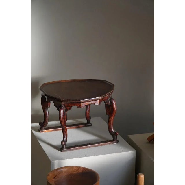 1940s Art Deco Organic Side Table in Stained Wood, 1940s For Sale - Image 5 of 8