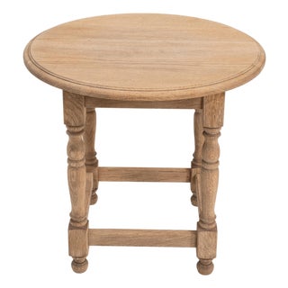 20th Century French Oak Side Table with Square Top For Sale