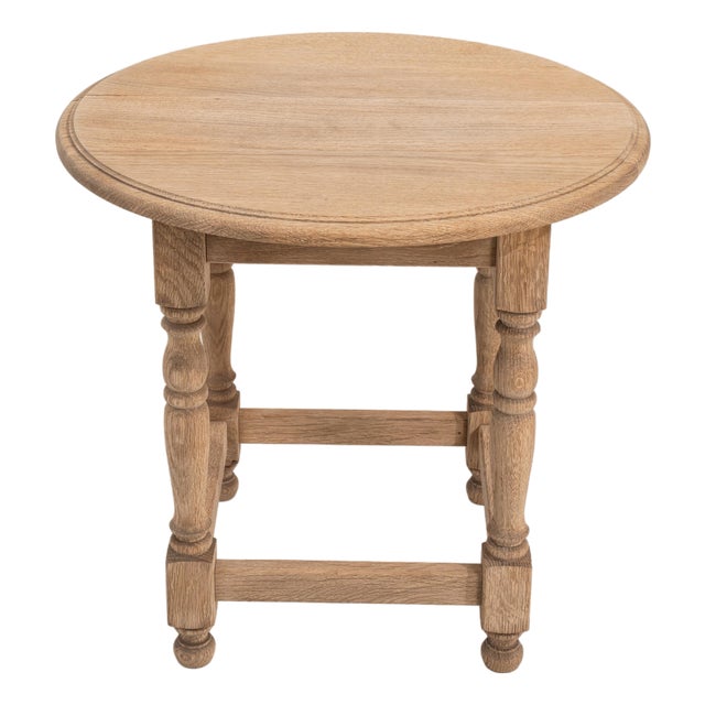 20th Century French Oak Side Table with Square Top For Sale