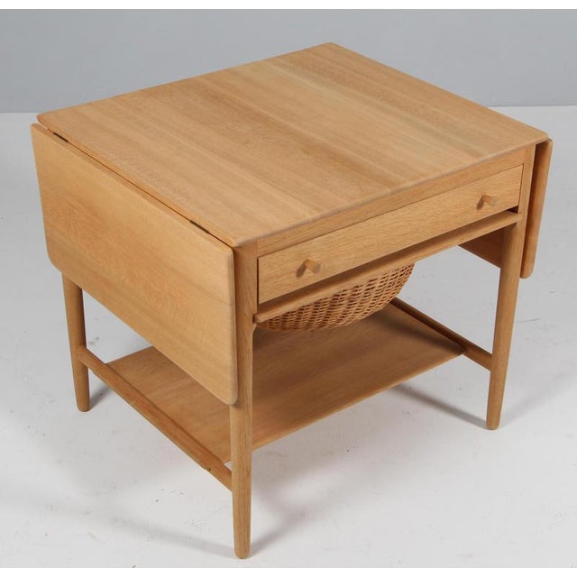 Oak Model AT-33 Sewing Table by Hans J. Wegner for Andreas Tuck, Denmark, 1960s For Sale - Image 3 of 9