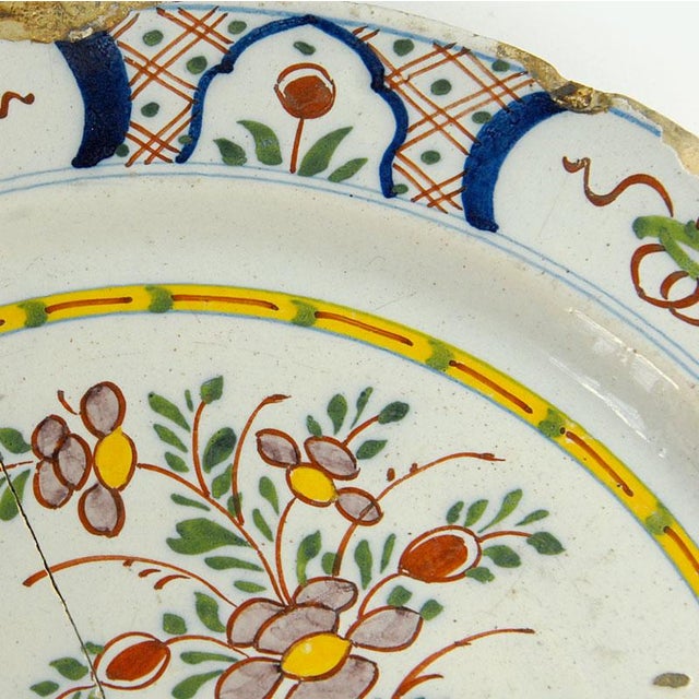 Antique 18th Century Dutch Ceramic Delft Plate For Sale - Image 9 of 11