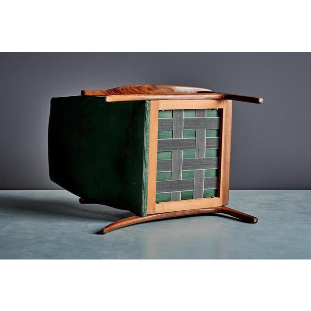 Highback Lounge Chair in Teak and Green Leather from Arne Hovmand-Olsen, 1960s For Sale - Image 6 of 15