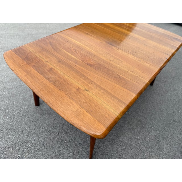 Mid-Century Modern 1950's Solid Walnut Dining Table + Leaves + Pad Protector by Bissman Furniture For Sale - Image 4 of 18