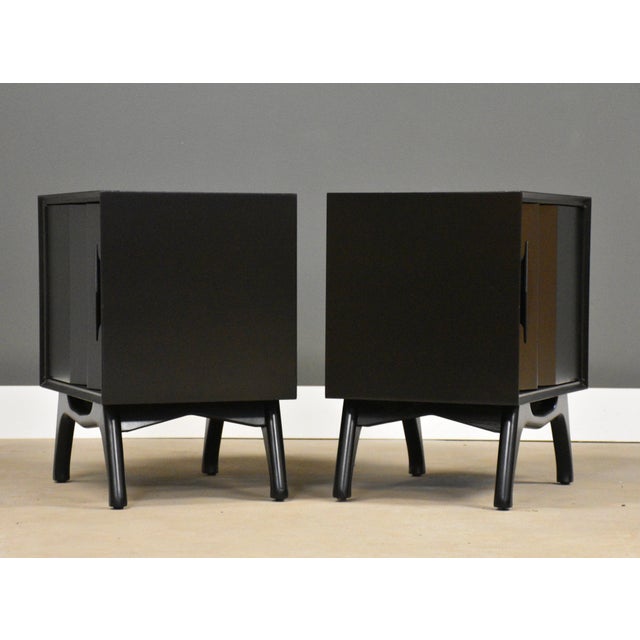1960s Black Lacquer Nightstands - A Pair For Sale - Image 4 of 11