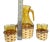 Vintage Amber Glass Pitcher & Six Tumblers With Woven Wicker Sleeves, Set of 7 For Sale - Image 9 of 9