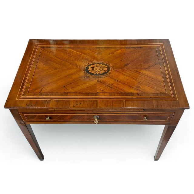 Small Louis XVI Panelled Desk For Sale - Image 3 of 9
