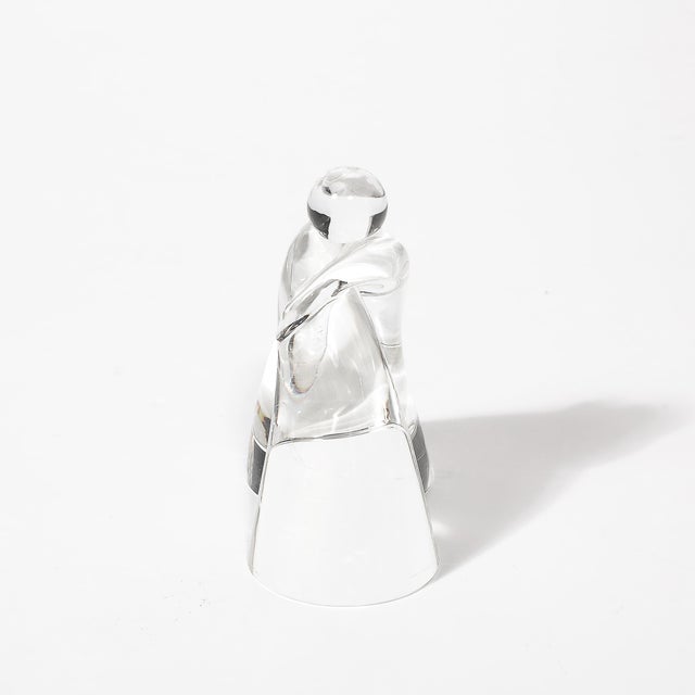 Mid-Century Modern Mid-Century Minimal Abstract Figurative Crystal Sculpture Signed Steuben For Sale - Image 3 of 12