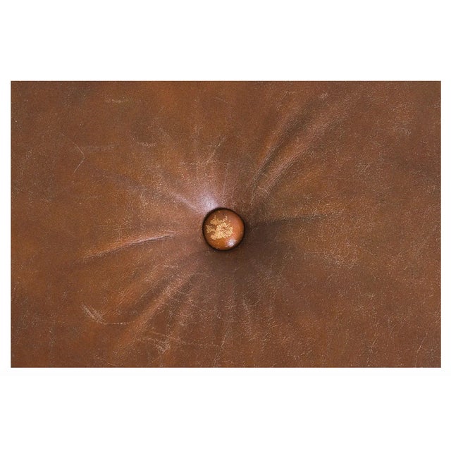 Vintage Midcentury Modern Leather & Pine Stool Ottoman, in the Manner of Kai Kristianssen, Sweden, 1970s For Sale - Image 11 of 12