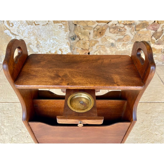 Brown Vintage Side Table with Magazine Rack, 1960s For Sale - Image 8 of 18
